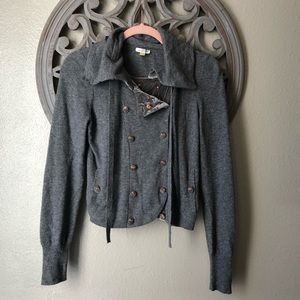LEIFSDOTTIR grey floral embroidered  sweater